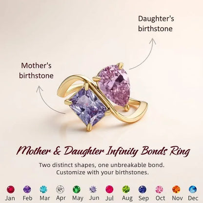 Shared birth month ring and necklace set