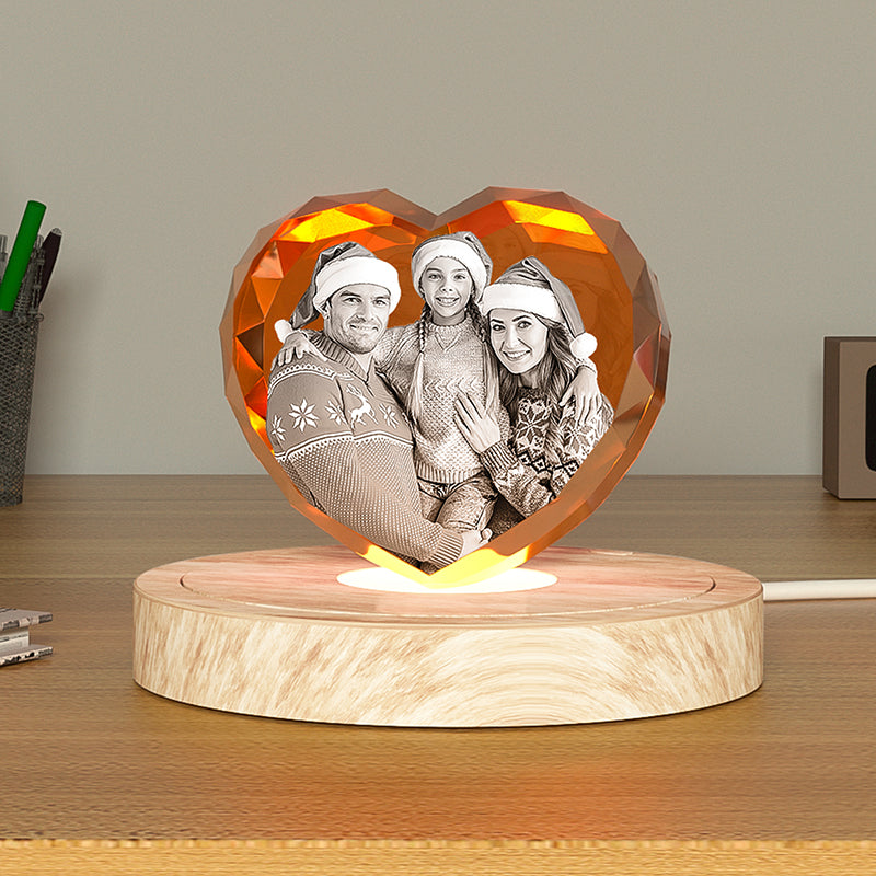 LED light base for 3D crystal photo cube, 7 colors rotating upgrade large